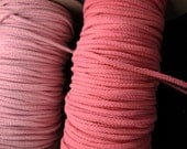 20 yards 1/4" ( 6.35 mm ) from left 2 colors of pink and flamingo pink cotton cords