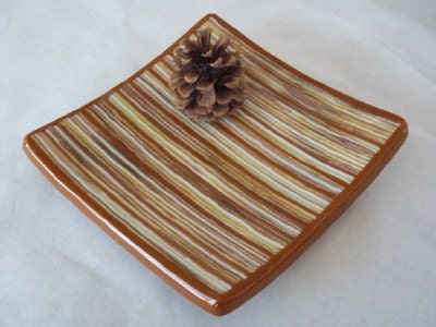 PLATE - Sedona Sands Large Fused Glass Art Plate, Dish, Tray