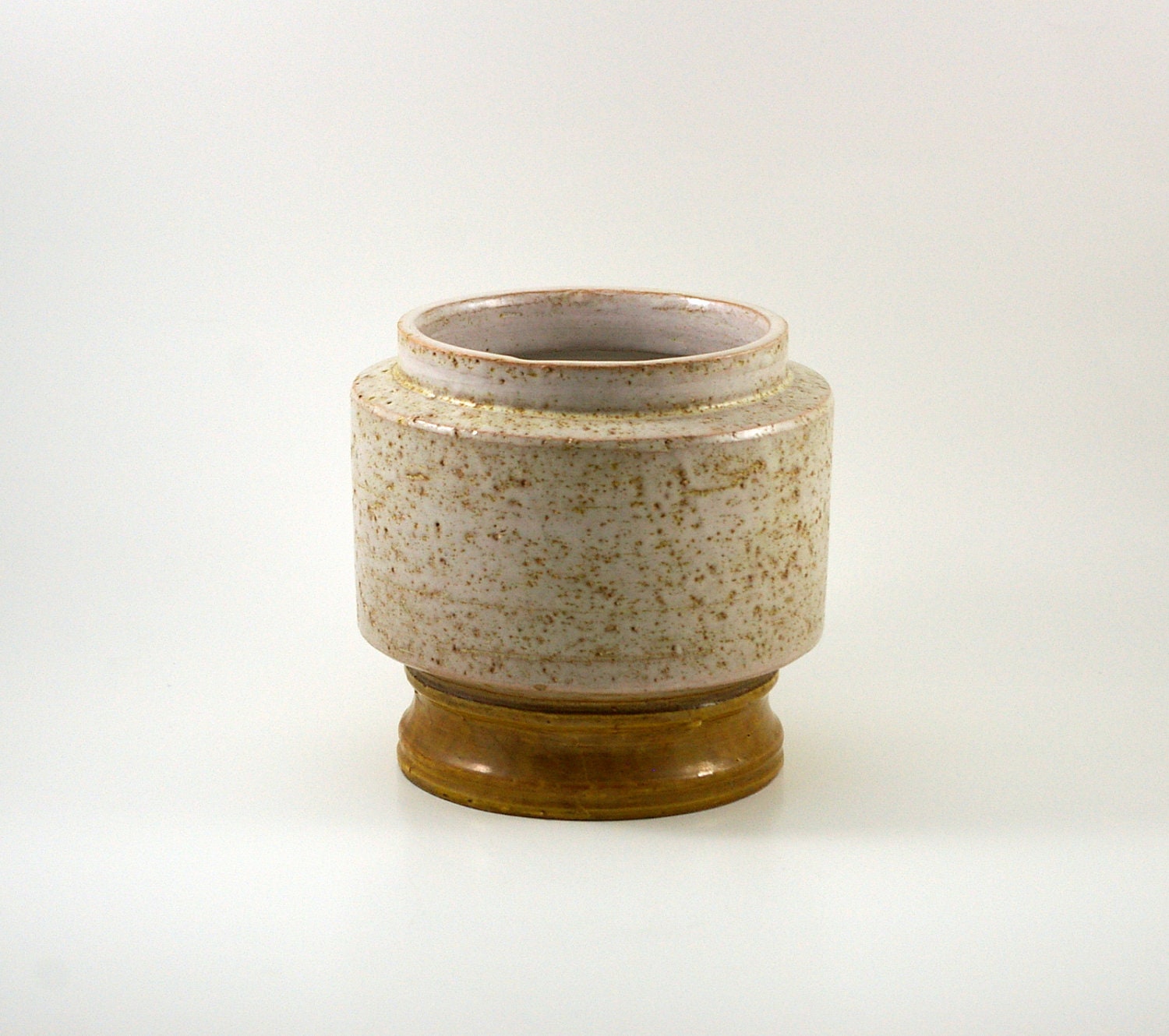 Beautiful Cream and Gold Ceramic Planter or Vase by Bitossi for Raymor