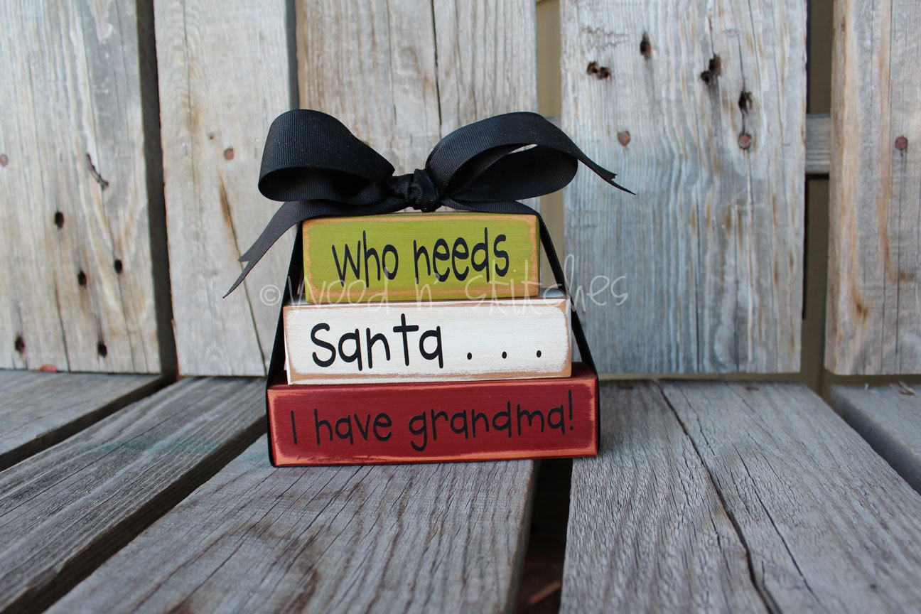 Primitive Christmas MINI STACKER  . . . wood block set snow winter christmas gift primitive personalized home seasonal decor