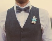 beach wedding, groomsmen wedding boutonniere, natural keepsake 'Meet Me Seaside'
