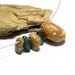 Jewelry Beads Supplies- Gold Fossils and Blue Slag Glass Seaglass Jewellery Beading Supply- "Weathered" by Allybeans