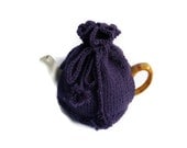 hand knitted tea cosy cosie purple  wool uk seller