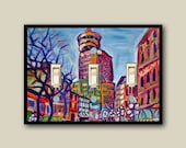 geometric wall decor, Vancouver city switch plate cover, cityscape light switch cover, triple switchplate DP-069-T1