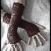 Kseniya Lace Arm Warmers - Dark Chocolate Brown - Floral - Gothic Weddings Vampire Fetish Fishnet Bridal Dark Belly Dance Lolita Goth Gypsy