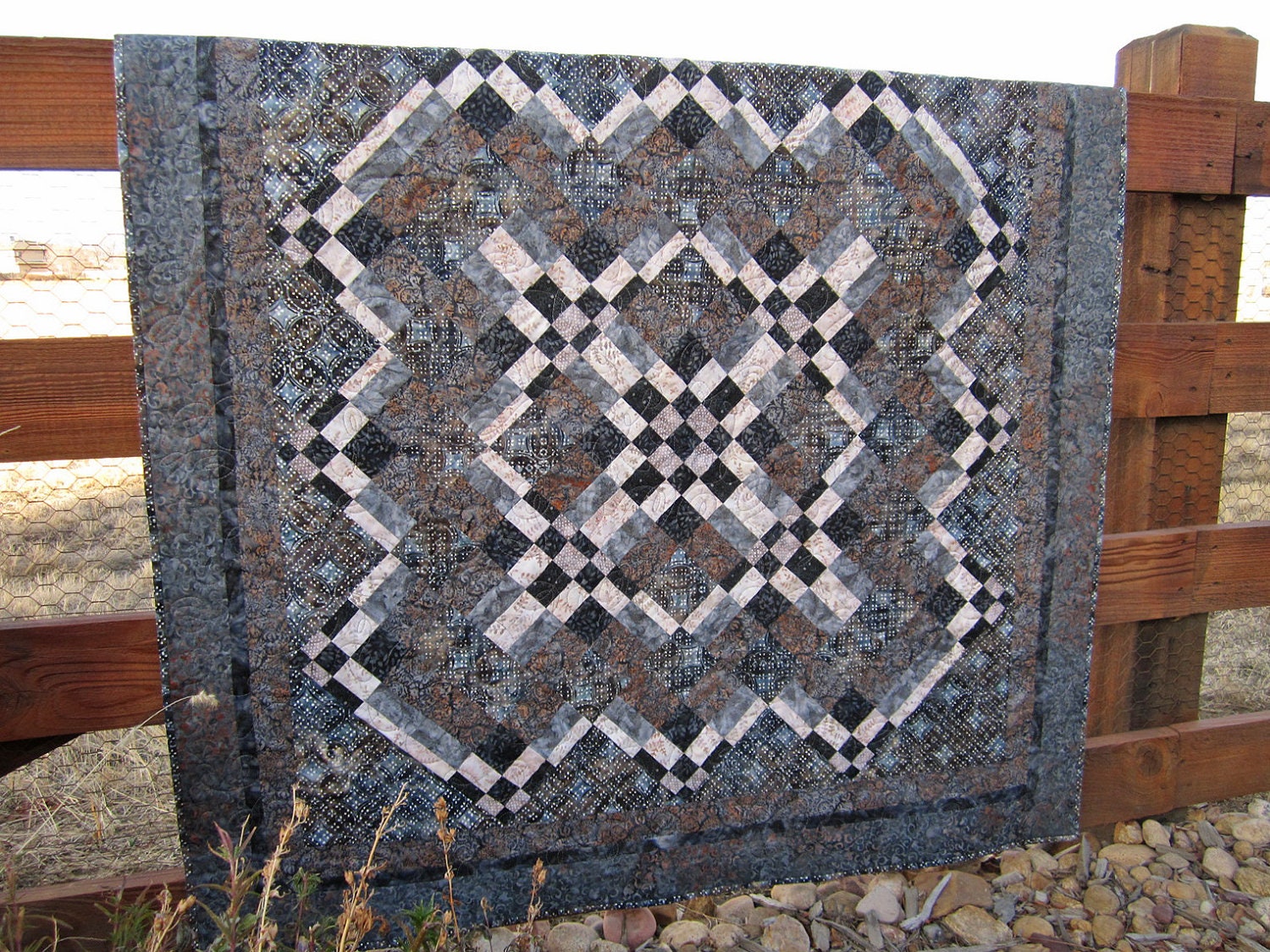 Handmade Quilt, Patchwork Quilt, Contemporary Neutrals Art Quilt,