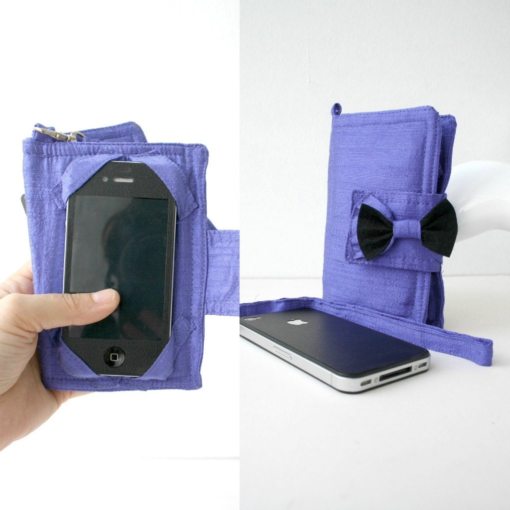 Free Shipping Iphone 4 Iphone 5 Samsung S3 Cobalt Blue Silk Dupioni   Case And Wallet Mothers Day Gift