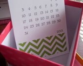 2013 Small Desk Calendar or Wall Calendar - Chevron, ON SALE