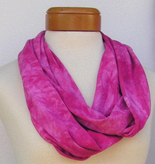 Infinity Scarf Hand Dyed in Hollywood Cerise 141