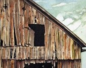 Barn Watercolor "Old Magic" - Archival Quality Limited Edition Print