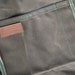 No. 105 Utility Tote in Olive Waxed Canvas, Charcoal Webbing, & Black Leather