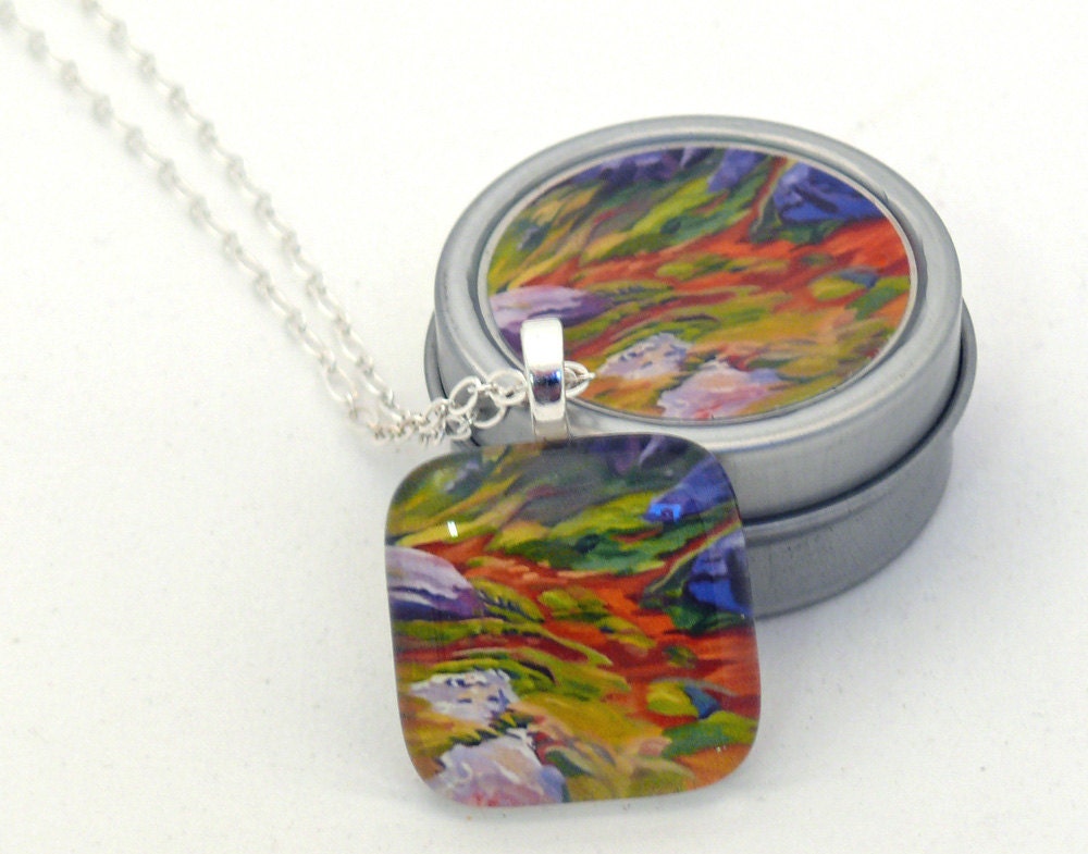 Connecticut Landscape Glass Pendant Necklace