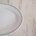Ironstone Oval Dish or Platter Small White Vintage  Restaurant Ware Ironstone USA Ohio White Green Edging