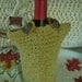 Hand crocheted Wine Bottle Bag in Cotton Terry