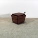 wooden sugar bowl - solid walnut sugar container with wood spoon