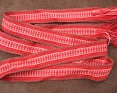 Handwoven Silk Ribbon - Trim - Hatband - Red, Pink