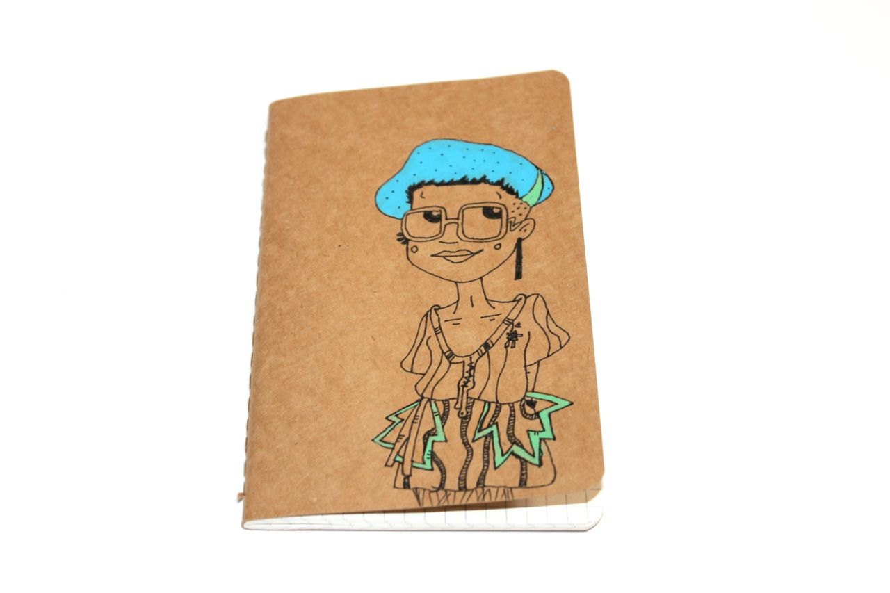 Custom Hand Drawn Fashion Illustration Moleskine Notebook by Lactose Intoler Art