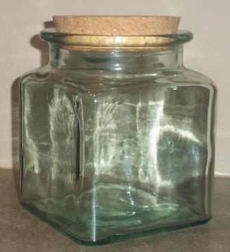 Square Glass Jar // Cork Lid by BlissfullyModern on Etsy