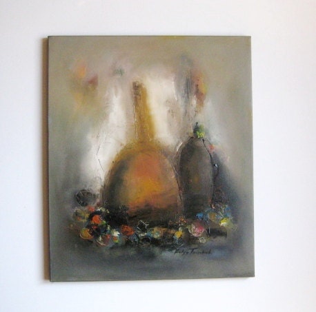 20"x24" Wine Bottles  original oil on canvas paintings