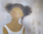 oil on canvas 24x30" Cute Girl  oil on canvas fine art original oil painting, one of a kind