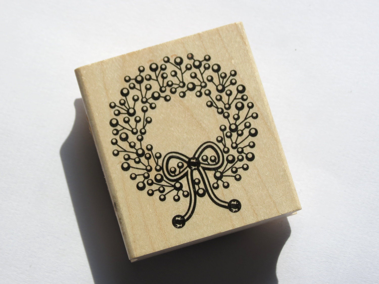 Holly Wreath Rubber Stamp from Inkadinkado  // Brand New