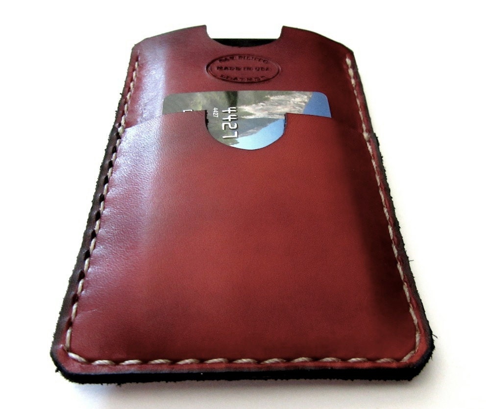 Oxblood Samsung Galaxy S3 Leather Wallet Can Be Personalized
