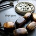 RUSTIC ROUND - everyday mixed metal brass, tigers eye stone beaded cord, necklace & small earrings  SET