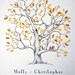 Medium Elm Design, The original hand-drawn wedding guest book fingerprint tree (ink pads sold separately)