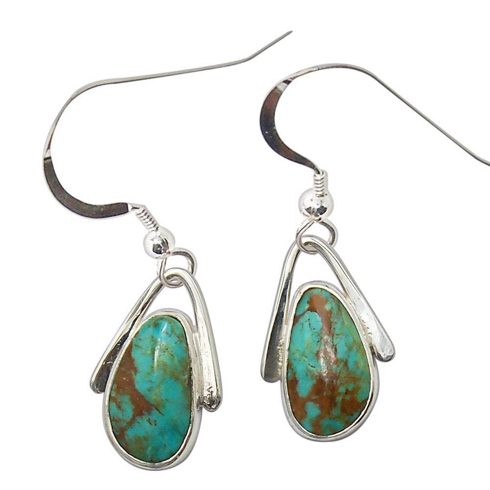 Kingman Turquoise and Sterling Silver Earrings  eture2154