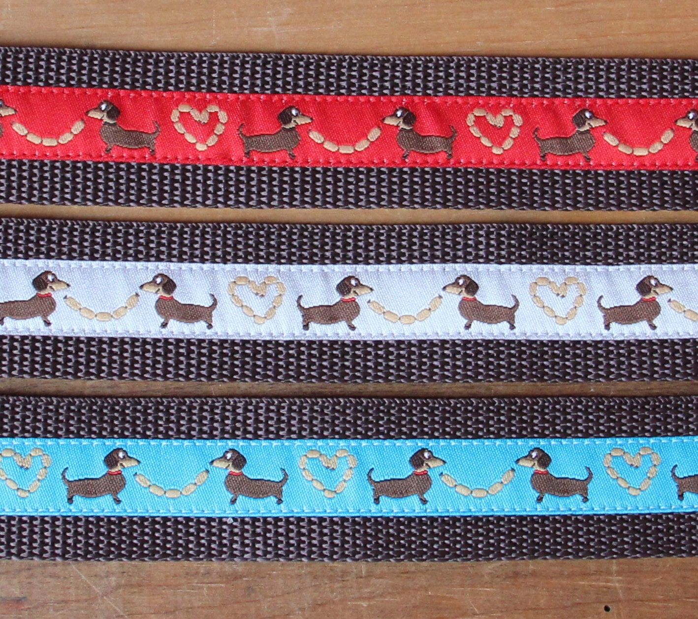 Pick a Wiener  - Choose your favorite color.  Dachshund Key Fob - Wristlet - Key Chain - Premium European Ribbon