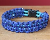 Paracord Dog Collar - Two Color - Denim/Light Blue