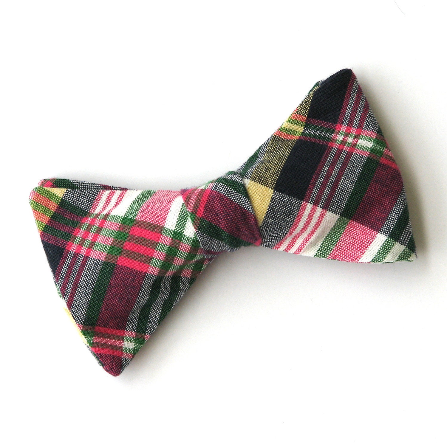 Navy and Pink Plaid Bow Tie for the Little Guy