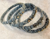 Blue Jean Baby.  Tribal gypsy bangle stack bracelets