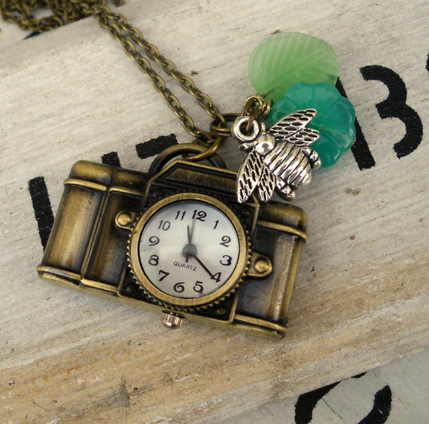 Shutterbug Camera Pocket Watch Necklace