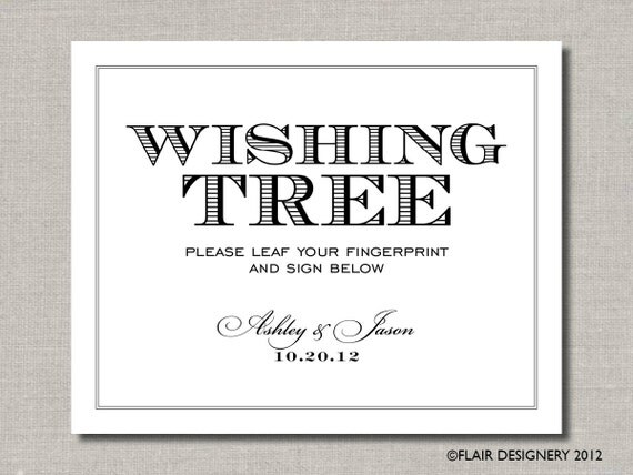 Wishing Tree - Printable Wedding Poster, Table Sign or Guest Book Sign by Flair Designery Il_570xn