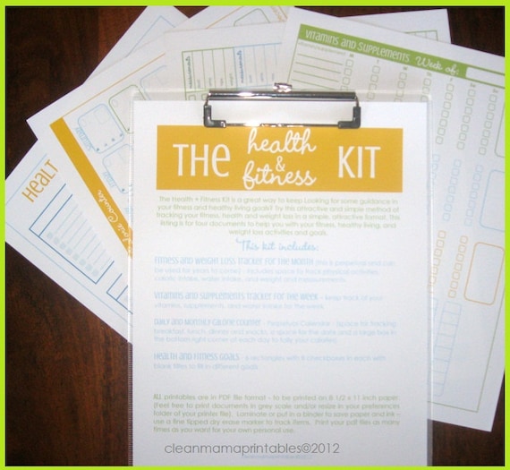 The Health and Fitness Kit -  4 documents - INSTANT DOWNLOAD