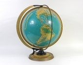 Vintage Cram's Deluxe World Globe with Sun Ray and Season Indicator, Large 16" Diameter, Classroom Globe
