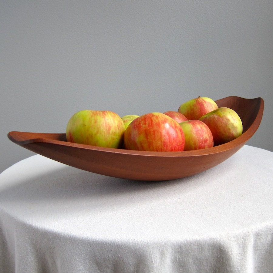 Dansk Teak Canoe Bowl by Jens Quistgaard IHQ Danish Modern Wood Bowl 1950s