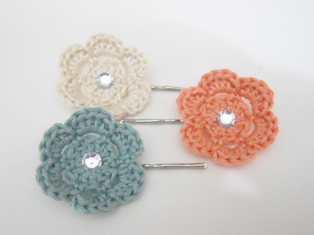 Crochet Flower Doily Hair Pins
