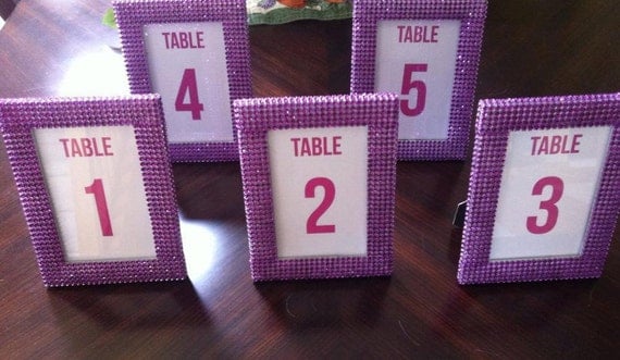 Set of 10 Purple Rhinestone 4 x 6 Photo Frames- Wedding or Special Event