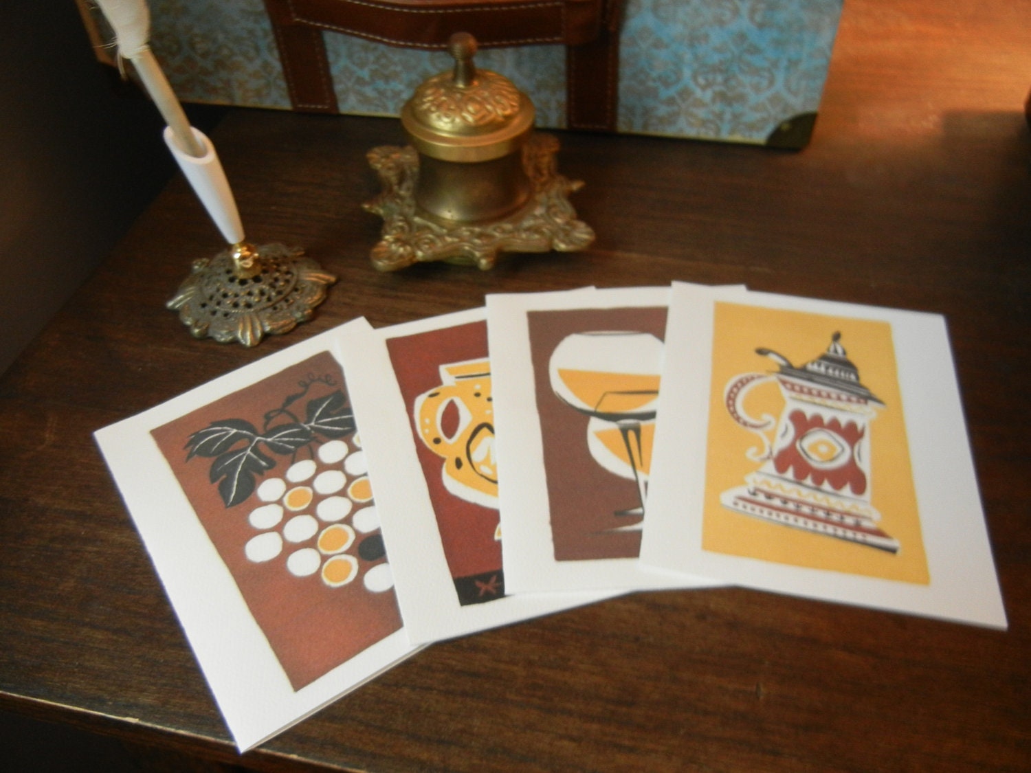 Retro Drinking Glasses Card Set