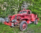 Fire Truck Truck, Shawnee PA, 11x14 Fine Art Color HDR Print
