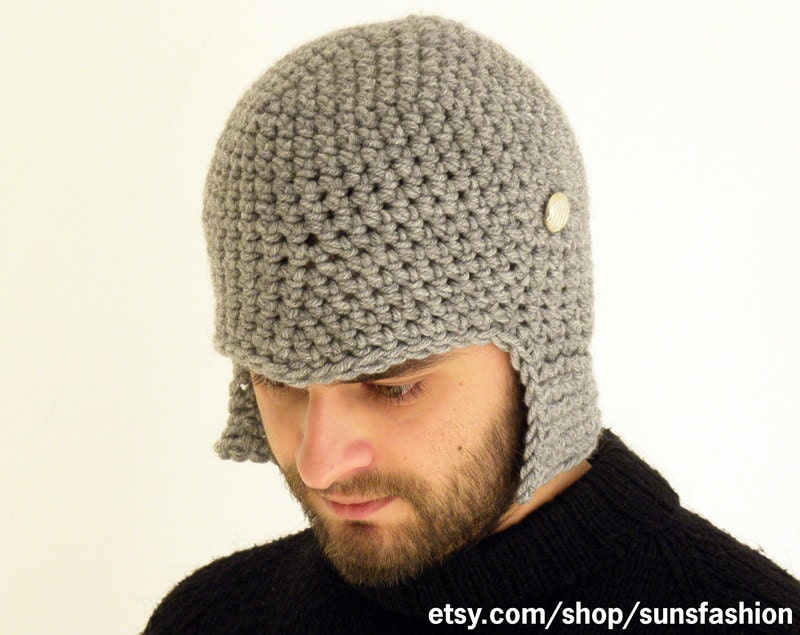 hat Crochet Slouch  Mens Convertible Helmet Hat Handmade Winter Men Snowboard Ski Beanie Hat unisex