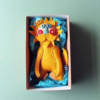 Miniature Heirloom Lion Handmade Felt Doll