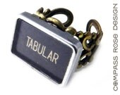 Totally Tabular Steampunk Ring Upcycled Typewriter Key TABULAR Rectangular Square Key Unisex Brass Ring