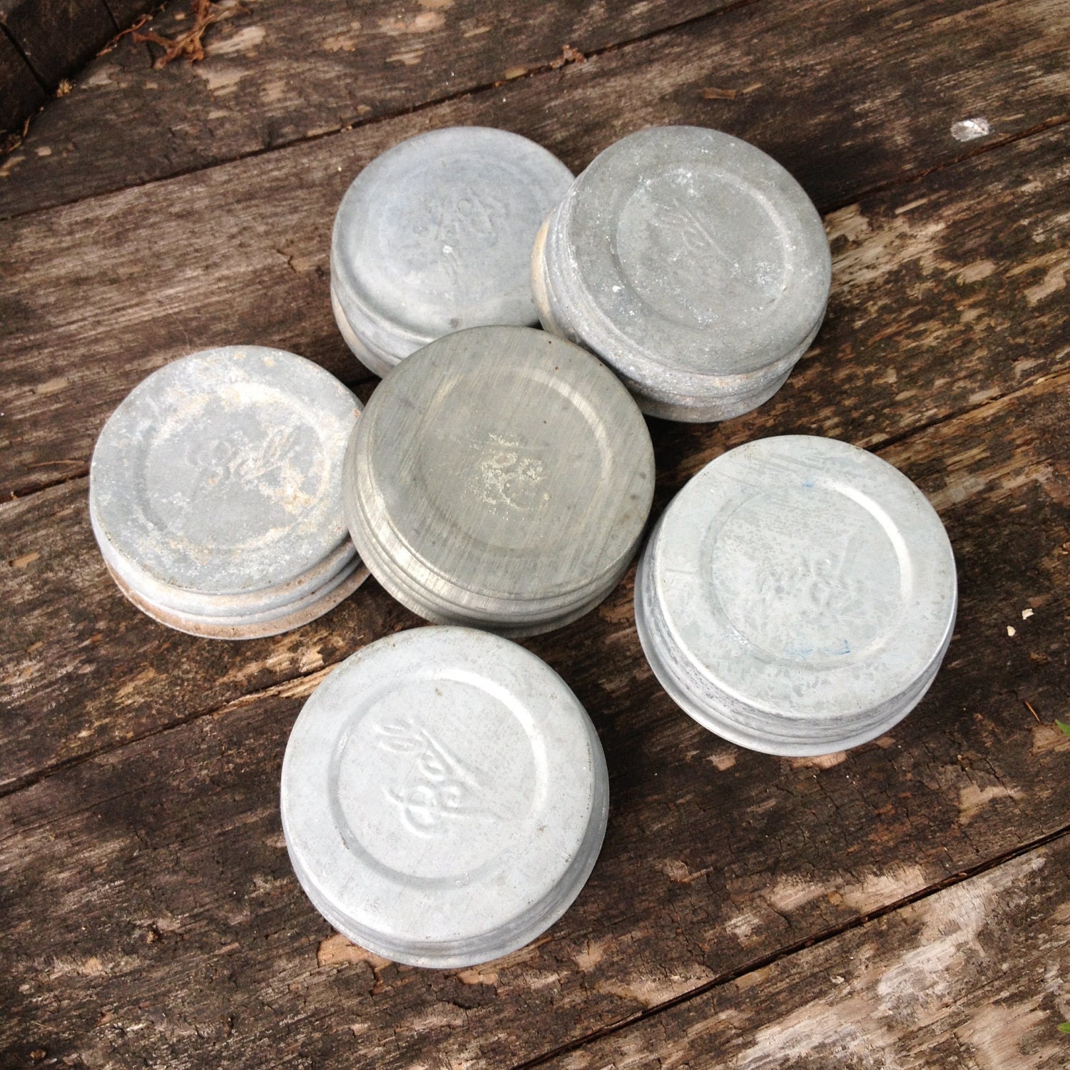 10 Vintage Zinc Lids for Blue Ball Mason Fruit Jars