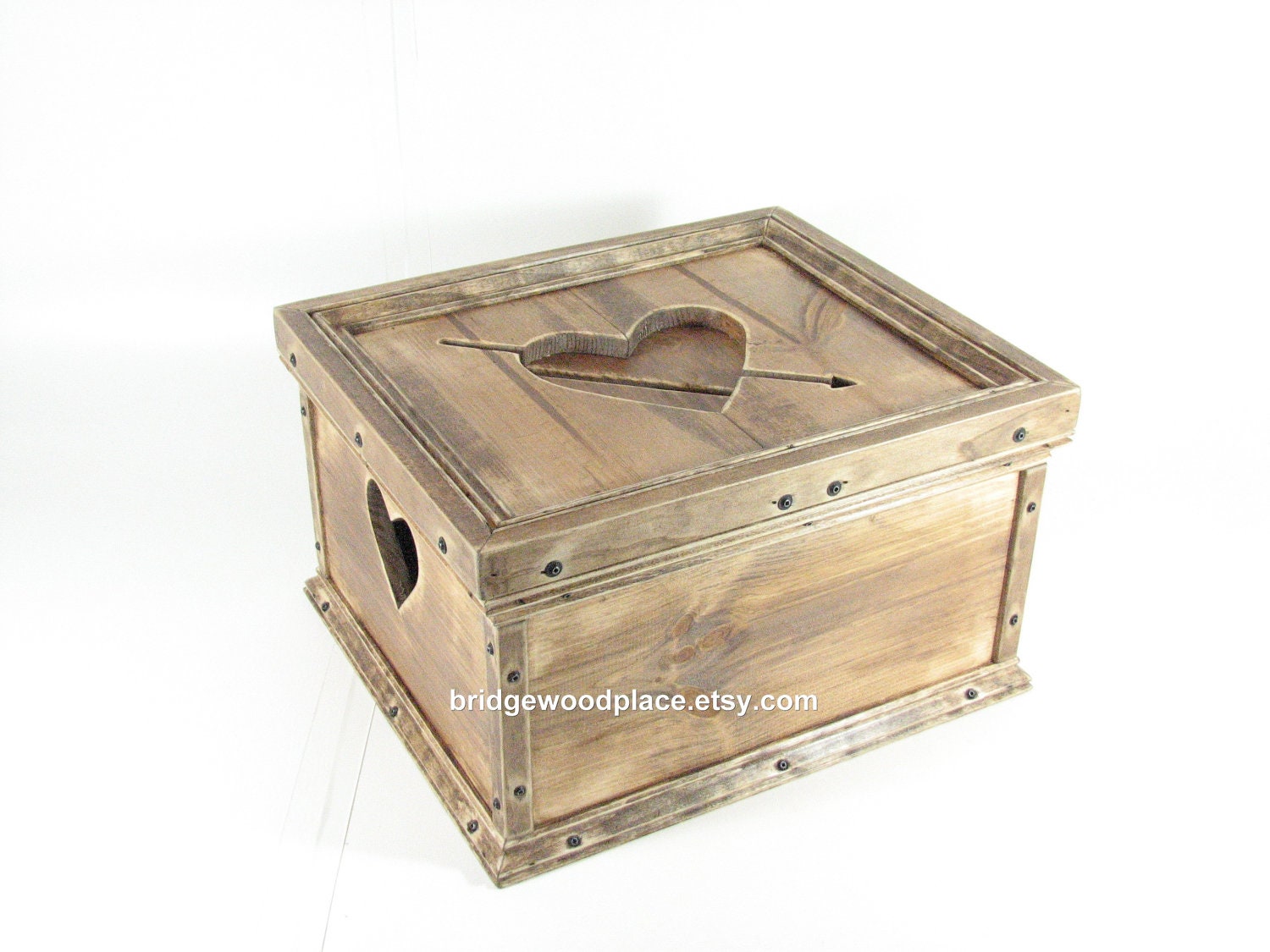 Wedding Card Box Wood Hope Chest Wooden Keepsake Memory Box Available in 7 Finishes - BridgewoodPlace