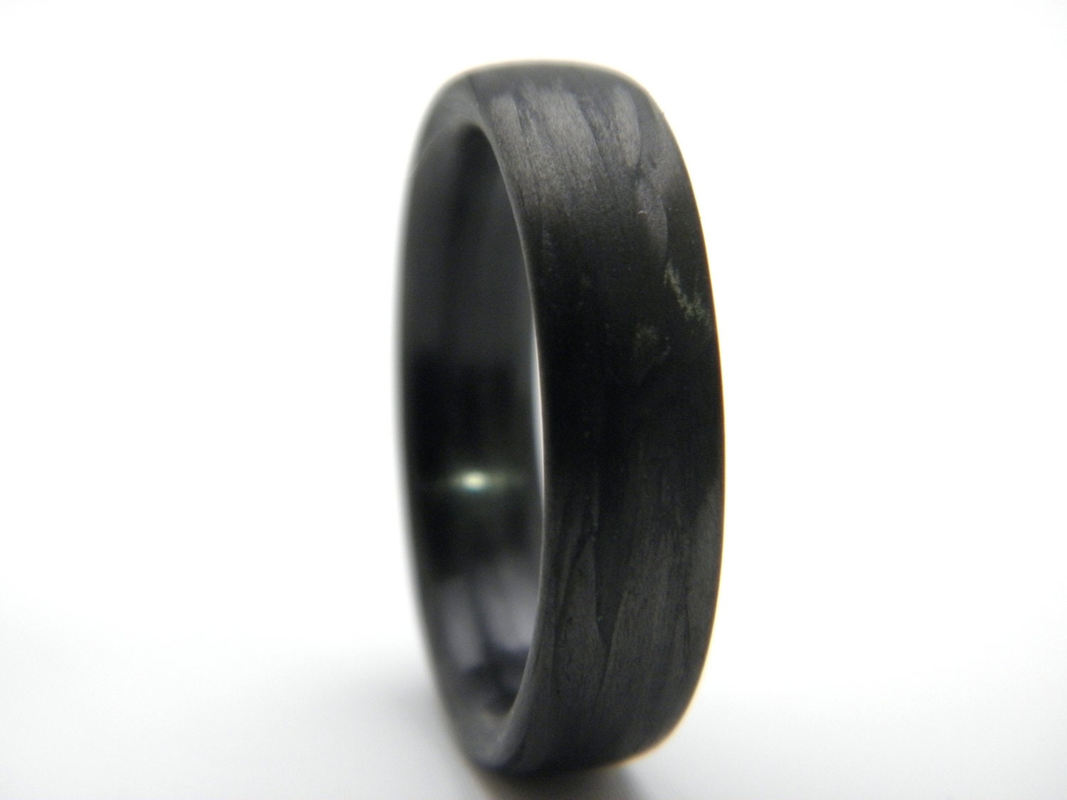 Custom Carbon Fiber Ring in 'Damascus' Grain, 6mm  YOU CHOOSE SIZE
