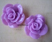 2PCS - Begonia Cabochons - Glossy - 30mm - Lavender - Cabochons by ZARDENIA