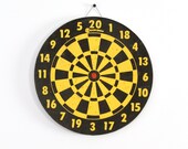 vintage yellow and black dart board - lacklusterco
